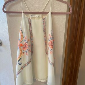 Blu Pepper Ivory and Coral Patterned Camisole